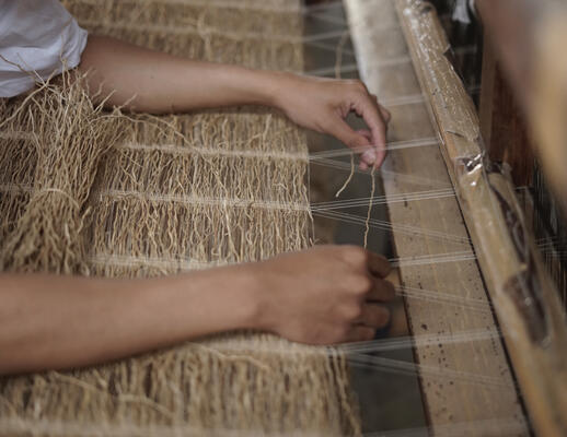 Heirloom on the loom: Shades are hand-woven to size, up to 180 inches wide