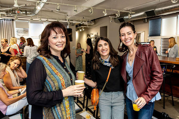 The Shade Store’s Gina Carpenter (left) with guests